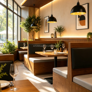 Juego de Muebles de Restaurante de Grado Comercial, Resistentes, de Madera Sólida, Ecológicos <span class=keywords><strong>y</strong></span> Ligeros, con Sillas <span class=keywords><strong>y</strong></span> Mesas de Comedor para Cafetería - Product Image 2
