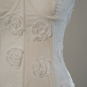 Vestidos de Novia Elegantes y Glamurosos sin Tirantes, Vestido de Noche Floral con Cola de Rosas, Vestido Largo con Corsé, Sfy185 - Product Image 2