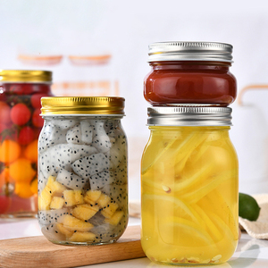 食品容器4オンス8オンス10オンス16オンス32オンス64オンス食品容器丸型透明ガラスメイソンジャーねじ付き - Product Image 3