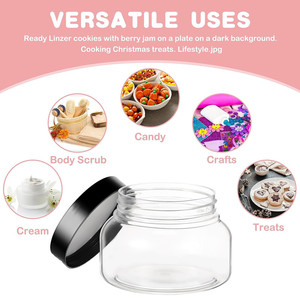 150g 200g 250g pot de beurre corporel transparent 8oz avec couvercle pour maquillage cosmétique masque capillaire pour les yeux crème Slime sucre corps gommage pot conteneur - Product Image 5