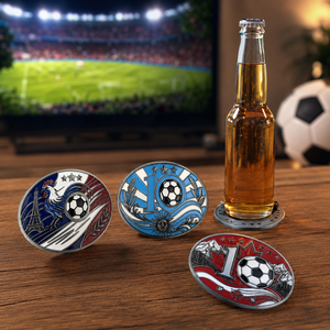 Hebilla de Cinturón de Aleación de Zinc con Temática de Fútbol, Porta Cervezas, Hebilla Metálica, Regalo para Fanáticos del Deporte, Recuerdo de Fútbol, Múltiples Diseños - Product Image 1