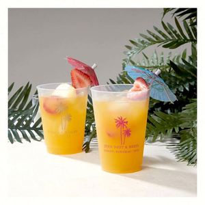Vasos de Plástico Esmerilados Personalizados para Bar de Recepción de Bodas, Vasos de Plástico Irrompibles para Estadios, Ecológicos y Reutilizables para Fiestas de Compromiso - Product Image 3