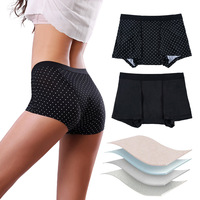 Traje de Baño Menstrual de Talla Grande, 4 Capas, a Prueba de Fugas, Braguitas Menstruales sin Almohadillas, Shorts de Baño para Mujer, Tallas XS-4XL