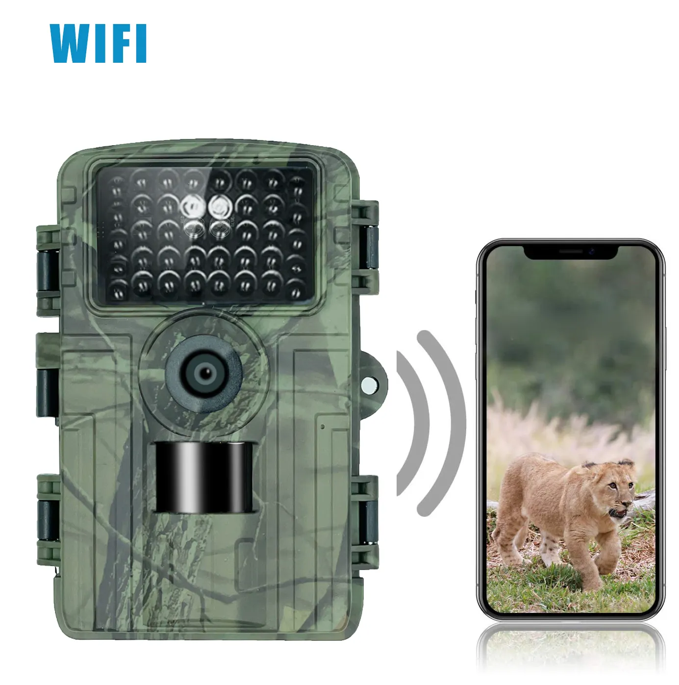 2023 New App Control Solar Powered 48Mp Caza Wifi Mini Hunting Trail Camera 2.7K Wild Animal Wildlife Camara