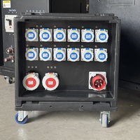 Boîtier de distribution d'alimentation portable industriel 12 voies avec prise CEE IP65, bouton d'arrêt d'urgence, triphasé 380V 125A, entrée 5 broches