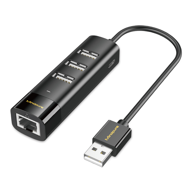 Mindpure External USB-C 4-in-1 Gigabit Ethernet Adapter Hub Converter Micro USB 3.0 RJ45 Wired LAN for TV Stick Windows MacOS