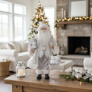 Statua <span class=keywords><strong>di</strong></span> Babbo Natale Grande Personalizzata, Design Europeo Bianco per Famiglie - Product Image 3