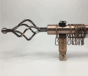 Asta Telescopica Regolabile per Tende Stile Romano, Palo Estensibile in Metallo per Drappeggi con Finali Decorativi, Staffe e Anelli per Finestre - Product Image 2