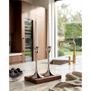 Modern Metal <b>Tall</b> Candlestick Holder with Decorative <b>Lantern</b> for Christmas and Birthday Home Decor-Handmade Dishwasher Safe - Product Image 1