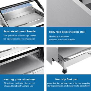 Máquina de hamburguesas industrial máquina de calentamiento de hamburguesas eléctrica máquina de formación de hamburguesas Manual de acero inoxidable/Prensa de hamburguesas - Product Image 6