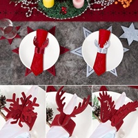Décoration de table de fête de Noël 18 pièces étoiles feutre ensembles de napperons de table de Noël avec verres et ronds de serviette