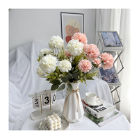 Fleur artificielle à 7 branches bouclées, tige de fleur artificielle, décoration murale de mariage, arrangement floral artificiel, fleurs en soie au toucher réel