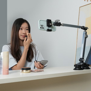 Góc Có Thể Điều Chỉnh Kép Dính Hút Cup Núi Cánh Tay Linh Hoạt Xoay Máy Tính Bảng Kẹp Chủ Bảng Lười Biếng Đứng - Product Image 4