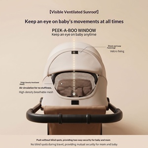 Poussette bébé en métal pliable légère avec siège réversible inclinable portable pour bébés de 0 à 6 mois - Product Image 4
