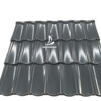 Peinture au fluorocarbone ou au polyester, conception de toit de villa, tôle d'acier moderne revêtue, matériau de construction, tuiles de toit en métal