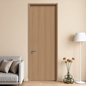 Puerta Interior Moderna de Madera Sólida con Cristal de Carbono para Dormitorio, Puerta para Apartamento y Hotel - Product Image 3