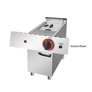 Friteuse électrique verticale commerciale à cylindre simple/double avec armoire, friteuse à poser au sol pour poulet frit et frites - Product Image 5