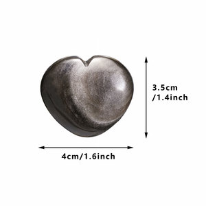 Corales de <span class=keywords><strong>Obsidiana</strong></span> Plateada en Forma de Corazón Natural, Cristales Brillantes para Decoración, Venta al por Mayor - Product Image 3