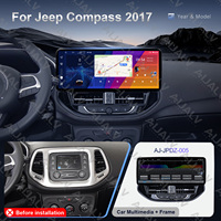 Vente flash : Lecteur multimédia DVD stéréo pour voiture de 12,3 pouces avec kit d'installation complet pour Jeep Compass 2017