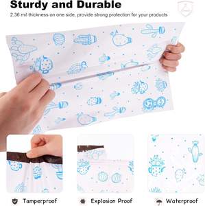 Bolsas de Envío Impermeables Biodegradables de Poli para Ropa, Bolsas de Correo Autosellables con Diseño de Cactus - Rosa para Pequeñas Empresas - Product Image 1