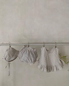 Ensemble de vêtements pour bébé fille, vêtements de boutique pour bébé fille, en coton vintage coréen, 3 pièces, débardeur, short, chapeau, ensembles de vêtements d'été pour filles - Product Image 4