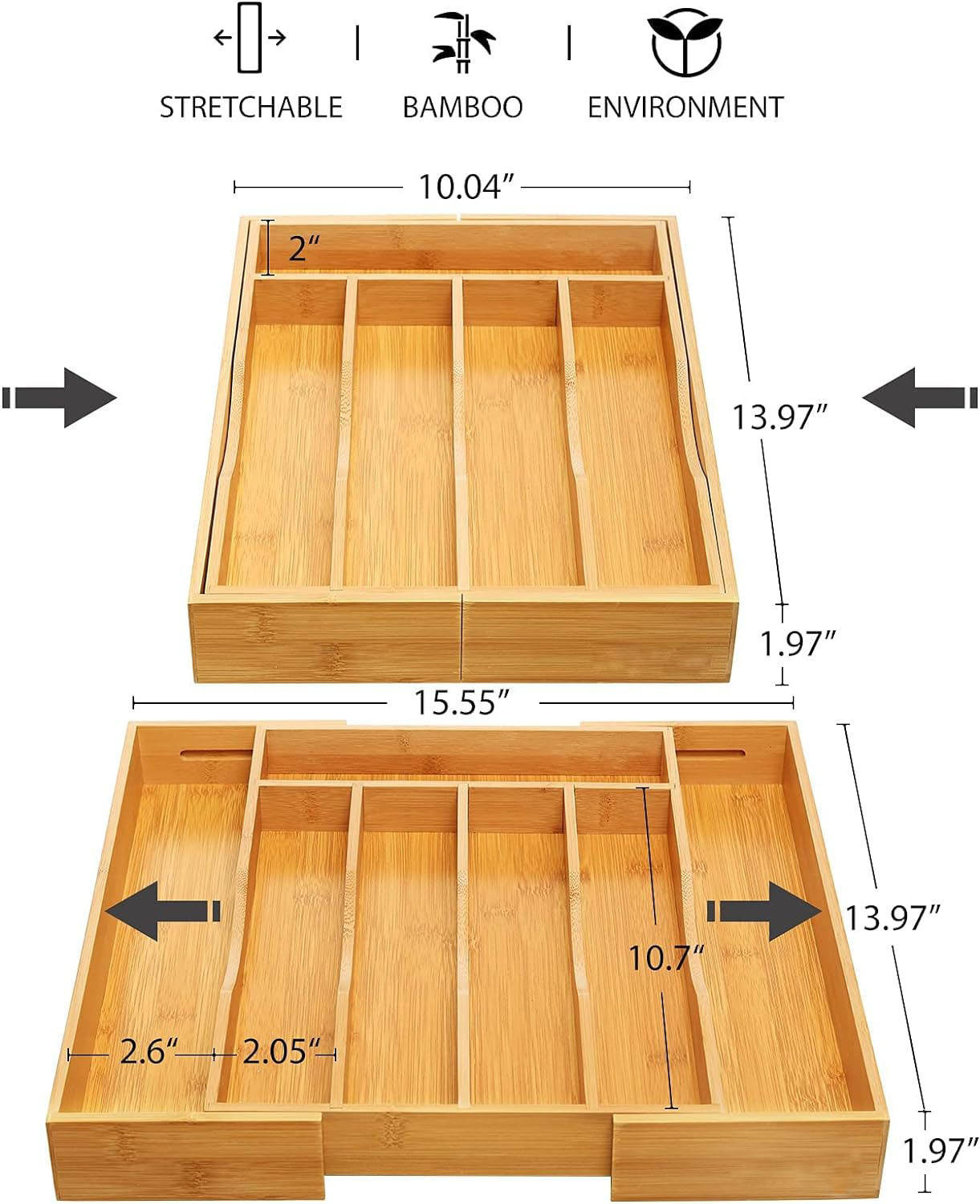 adjustable drawer organizer