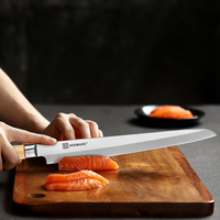 Ensemble de couteaux de cuisine professionnels 7 pièces en acier inoxydable en acier allemand Sashimi Nakiri Santoku Chef utilitaire couteaux d'office boîte-cadeau
