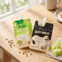 Pochettes souples à bec verseur de qualité alimentaire pour lait de soja et boissons, sacs anti-fuite résistants à la chaleur avec impression personnalisée