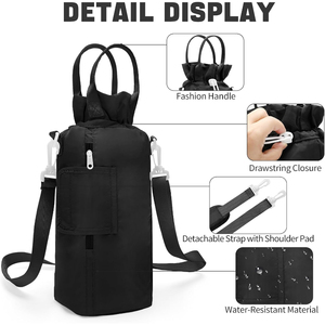 Vendita calda portatile isolato Set di bottiglie d'acqua pieghevole Multi-borsa bocca a spalla singola a tracolla accessori per bicchieri d'acqua - Product Image 3
