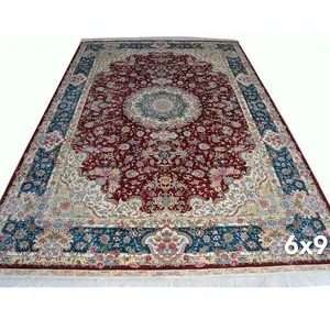 Chinese hand knotted aubusson and persian style silk rug