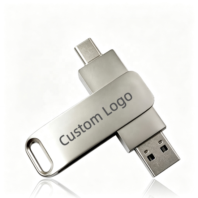 New Arrival Custom Logo Metal Type C USB Flash Drive 8GB 16GB 32GB 64GB 128GB USB 3.0 OTG Bulk Wholesale Promotional Gift
