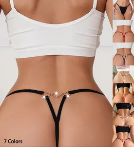 Women Thin Strappy G-String Sexy Thongs Briefs Seamless Low Rise Solid  Underwear
