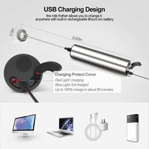 Rechargeable Milk Frother Home Stainless Steel <b>Small</b> Stirrer Automatic Electric Milk Frother - Product Image 4