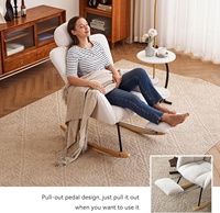 Appui-tête réglable Repose-pieds Fauteuil berçant inclinable pour salons chambre à coucher