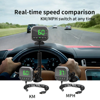 FM Bluetooth HUD Digitaler LED-Tachometer Head-up-Display Uhr GPS-Funktion Geschwindigkeitserkennung Mit USB-Radiosender-Adapter