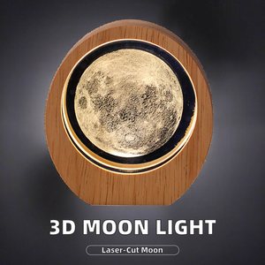 Lámpara Nocturna de Cristal 3D de 80 mm, Ecológica, con Tema de Galaxia, Grabada con Láser, Luna Luminosa, Adorno de Escritorio para Estudiantes, Regalo de Navidad, K9 - Product Image 2