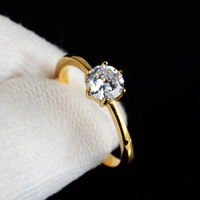 Mode Valentijnsdag Bruid Verloving Sieraden Verguld Roestvrij Staal Zirkoon Diamanten Trouwringen Voor Vrouwen