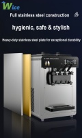 Machine à glaces WICE saveur bois de pin certifiée CE/ISO, 9 couleurs, design compact, idéale pour les commerces et restaurants, achetez maintenant