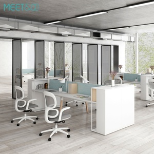 New Arrival L-Shaped MDF Modern Office Furniture Wooden Staff Workstations 4-Person Convertible Office Partitions <b>Desk</b> Cabinet - Product Image 1