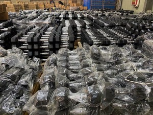 Haltères hexagonaux en fonte recouverts de caoutchouc pour entraînement de force, de 1 kg à 50 kg, vente en gros - Product Image 4