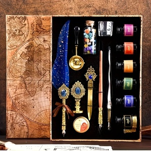 1 ensemble (ensemble de 6 bouteilles d'encre) stylo <span class=keywords><strong>plume</strong></span> <span class=keywords><strong>plume</strong></span> vintage europé<span class=keywords><strong>en</strong></span>-stylo <span class=keywords><strong>en</strong></span> <span class=keywords><strong>verre</strong></span> avec joint de peinture-spécial pour cadeau souvenir - Product Image 4