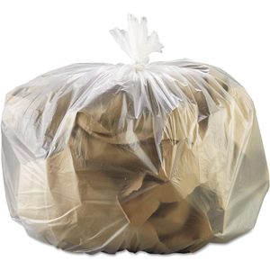 Bolsas de Basura de Alta Densidad 333916, 33 x 39, 33 Galones, 13 Micras, Plástico Biodegradable Natural HDPE, 25 Bolsas/Rollo, 10 Rollos/Caja - Product Image 1