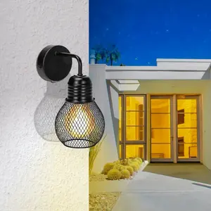 Aplique metálico negro E27, sin fuente de luz, ideal para decoración y ambientación en hogares y oficinas. - Product Image 2