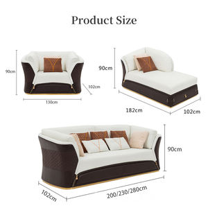 أريكة جلدية فاخرة قابلة للطي بتصميم عصري لغرفة المعيشة في الشقق والفلل - Product Image 5