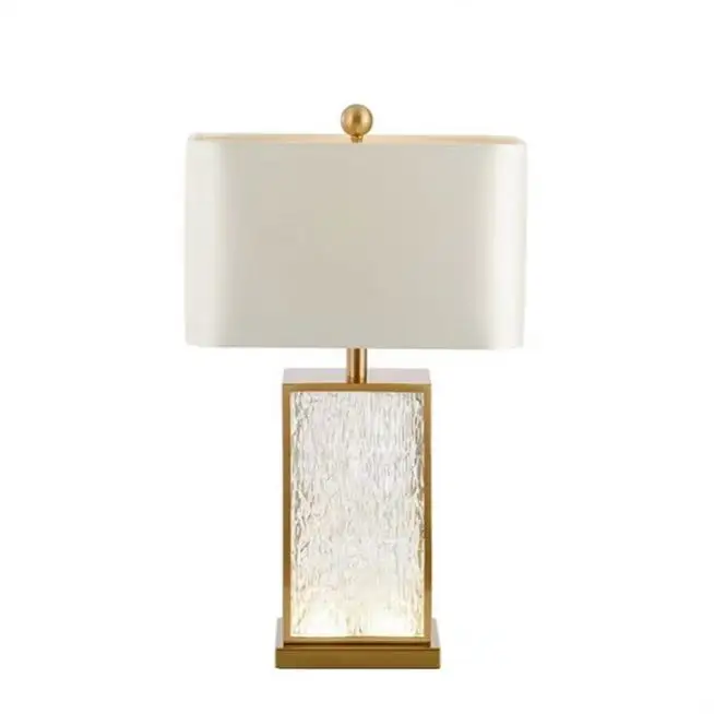 Northern Europe Ins Light Luxury Bedroom Modern Brass And Marble Design Bed Side Antique Banker Table Lamp