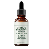 Gouttes liquides de bergamote d'agrumes avec corossol et riz fermenté à la levure rouge, vitamines B et C, compléments alimentaires