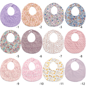 Nuovo arrivo bavaglini da <span class=keywords><strong>bambina</strong></span> con stampa floreale francese in cotone rotondo con <span class=keywords><strong>Bandana</strong></span> Double face impermeabile Super Soft Button - Product Image 2