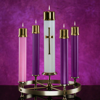 Bougies de cire de colonne sans flamme pour l'église catholique Bougies coniques religieuses Cônes de l'avent pour la maison Bougies de l'avent rechargeables