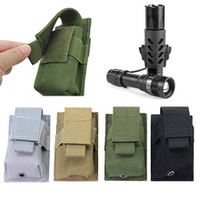 Accessoires de chasse, étui tactique pour lampe torche, sac à chargeur simple, étui pour lampe torche Molle avec étui pour couteau