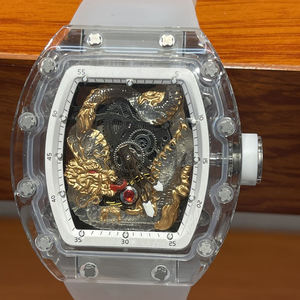 Montre mécanique transparente pour homme, design Dragon Doré 3D, cadran squelette, montre-bracelet de luxe tendance - Grande Vente - Product Image 1